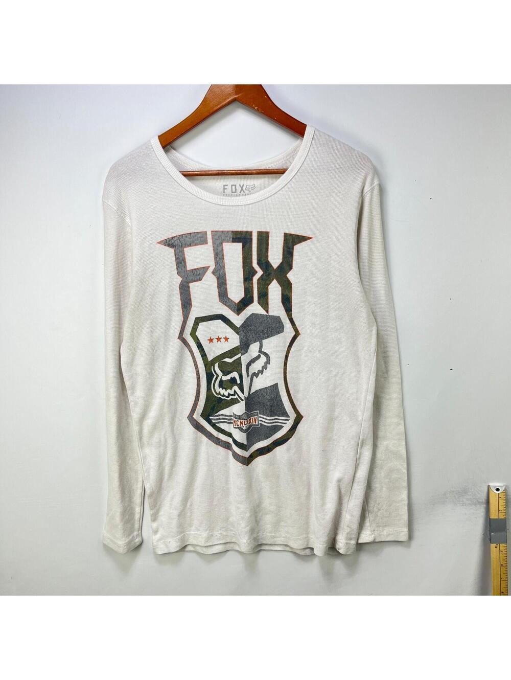 Vintage Fox Thermal Racing Long Sleeve Shirt Large
